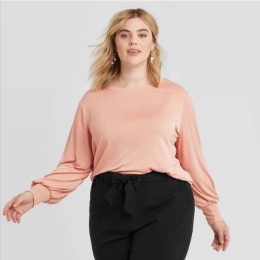 Pink Long Sleeve Crewneck top